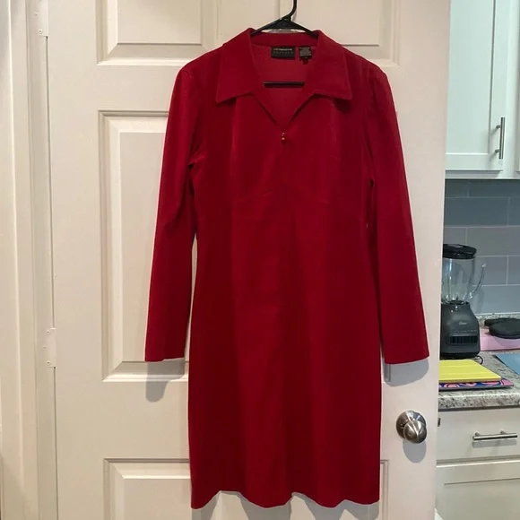 strapless open back dress PORTER Liz Claiborne Red Western Silk Dress Size 4 main image 0